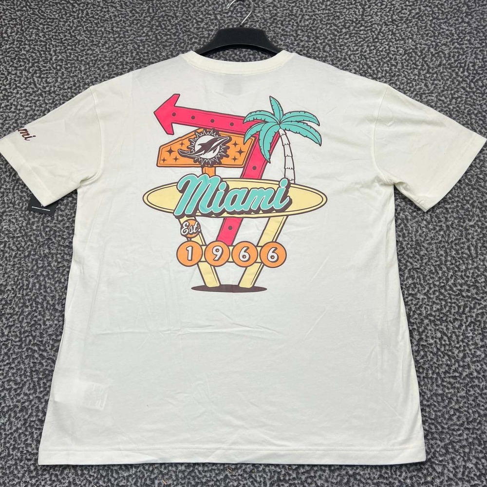 Miami Dolphins Shirt Men Large White NFL Fanatics Short Sleeve Cotton New L